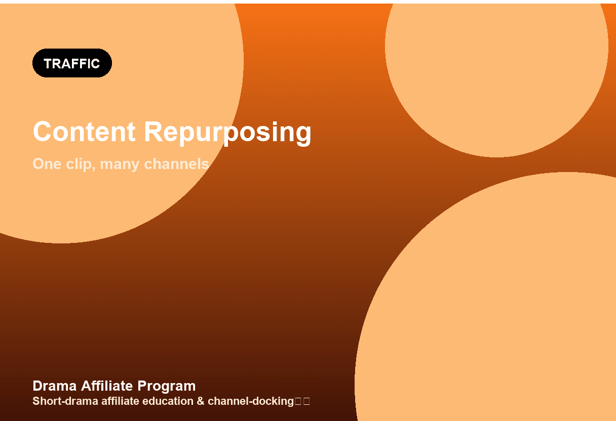 Short-Drama Affiliate Content Repurposing: One Clip, Many Channels