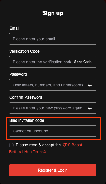 ReelShort registration screen showing the required invitation code field
